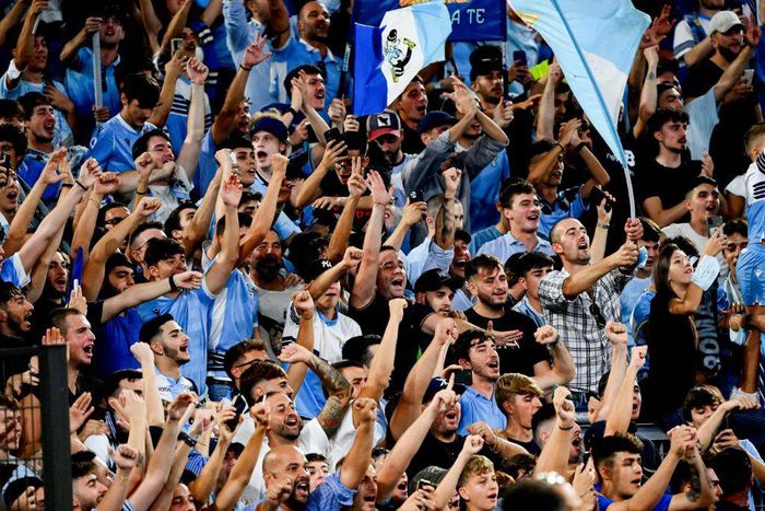 Lazio fans at the city derby against Roma in September
