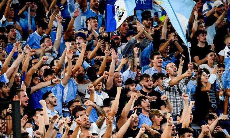 Lazio fans at the city derby against Roma in September