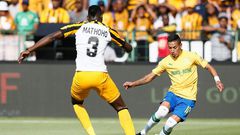 Uruguayan Gaston Sirino (R) scored for South African league leaders Mamelodi Sundowns in a victory at Golden Arrows on Wednesday