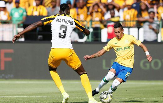 Uruguayan Gaston Sirino (R) scored for South African league leaders Mamelodi Sundowns in a victory at Golden Arrows on Wednesday