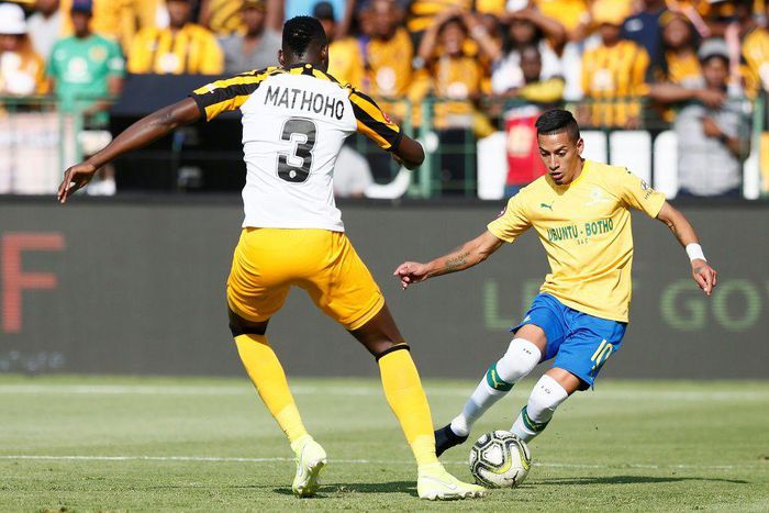 Uruguayan Gaston Sirino (R) scored for South African league leaders Mamelodi Sundowns in a victory at Golden Arrows on Wednesday