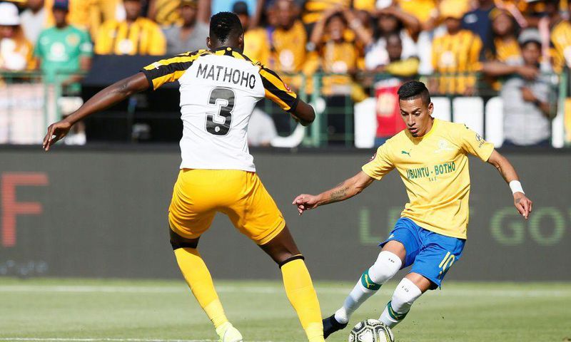 Uruguayan Gaston Sirino (R) scored for South African league leaders Mamelodi Sundowns in a victory at Golden Arrows on Wednesday