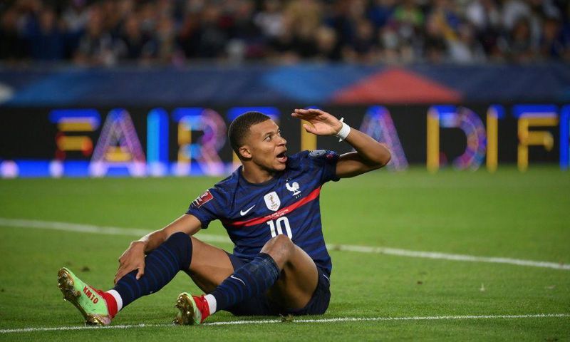 Out of action: Kylian Mbappe injured a calf in France's World Cup qualifier against Bosnia and Herzegovina