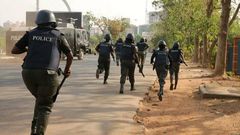 Policemen run for their lives as robbers attack empty bullion van