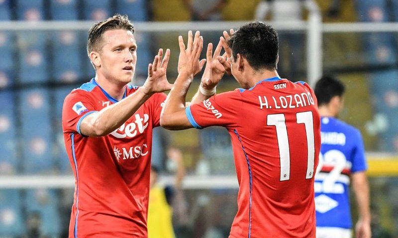 Piotr Zielinski (L) struck the only goal as Napoli beat Salernitana