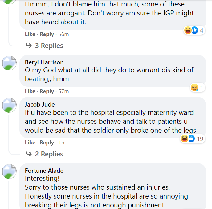 Social media users praise soldier for beating up 2 nurses & breaking one’s leg