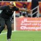 Al Ahly of Egypt coach Pitso Mosimane reacts during the CAF Super Cup match against Raja Casablanca of Morocco in Qatar on December 22.