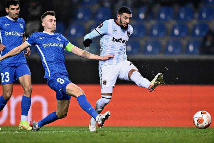 Said Benrahma (right) scored twice as West Ham drew 2-2 draw against Genk