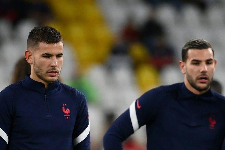 Family affair: Brothers Theo Hernandez (right) and Lucas Hernandez line-up for France on Thursday