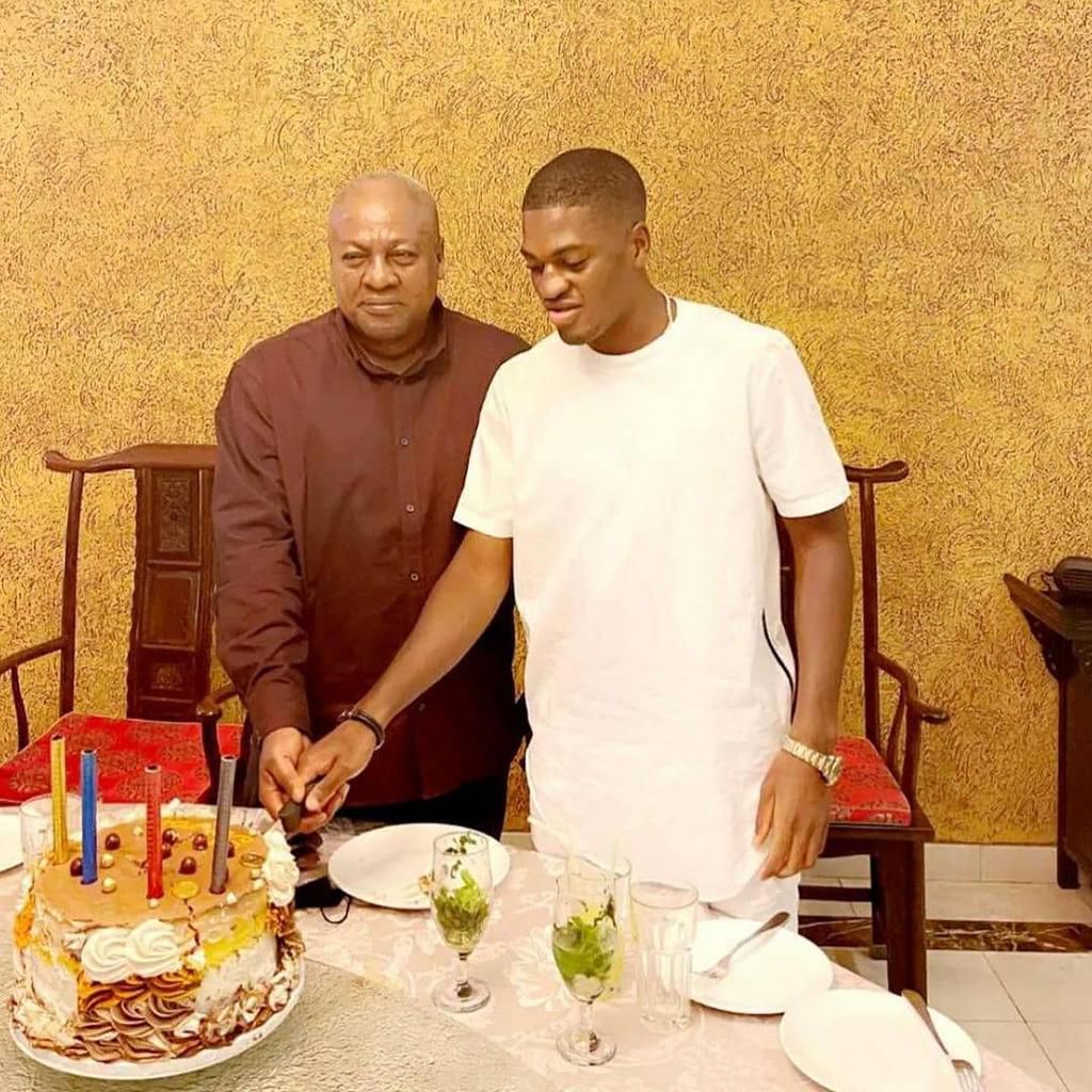 Former Presiden Mahama and his son
