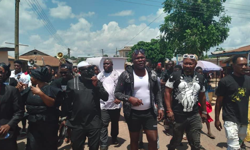 Bukom Banku and friends at his mother's funeral. Photo credit : Philip Otuo