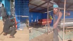 Ghanaian man expresses surprise after thieves broke into his shop and stole 2 coffins (video)