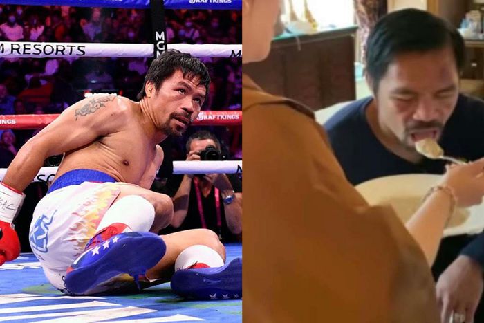 WATCH: Manny Pacquiao struggles to eat as wife spoon-feeds him after latest defeat
