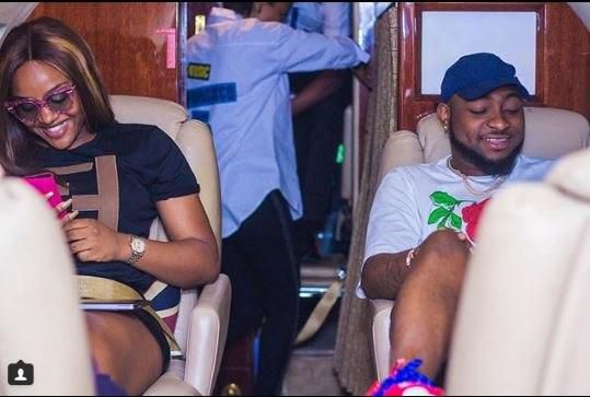Davido with girlfriend, Chioma Avril on board a private jet