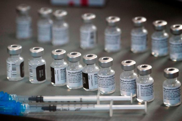 Vials of the Pfizer-BioNTech COVID-19 vaccine.