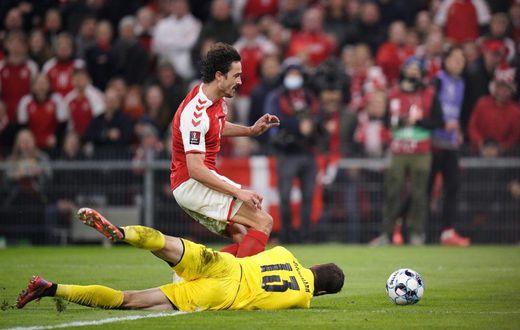Austrian goalkeeper Daniel Bachman frustrated Thomas Delaney and Denmark for much of the match