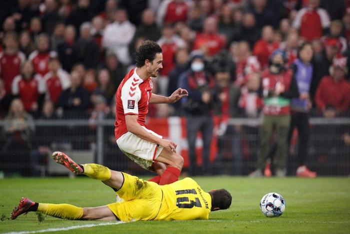 Austrian goalkeeper Daniel Bachman frustrated Thomas Delaney and Denmark for much of the match