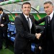 Luis Enrique and Mauro Tassotti shake hands in 2012