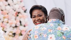 Portia Asare and her husband