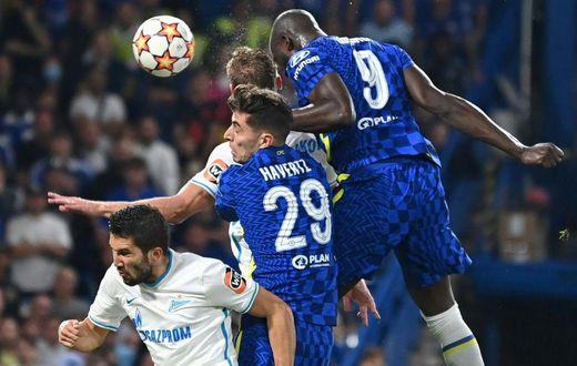 Romelu Lukaku (right) scored on his Champions League debut for Chelsea