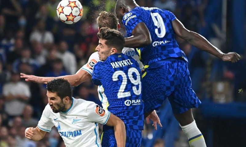 Romelu Lukaku (right) scored on his Champions League debut for Chelsea