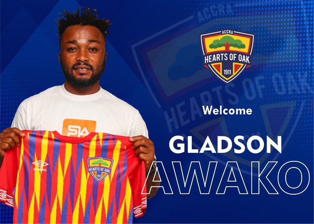 Hearts of Oak officially announce signing of Gladson Awako from Great Olympics