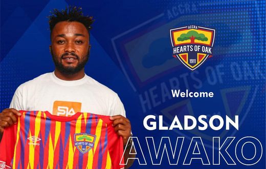 Hearts of Oak officially announce signing of Gladson Awako from Great Olympics