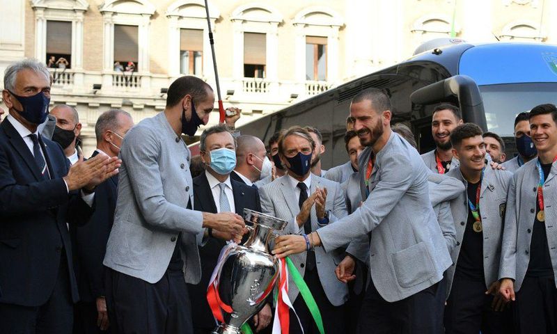Gabriele Gravina (L) has been President of the Italian Football Federation (FIGC) since 2018