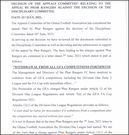 Ruling by Appeals Committee of GFA