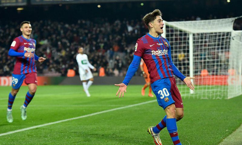 Gavi scored Barcelona's second goal in their win over Elche in La Liga on Saturday