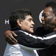 Football legends Diego Maradona (L) and Pele are seen together in 2016
