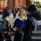 Supporters have their Covid-19 status checked outside Stamford Bridge
