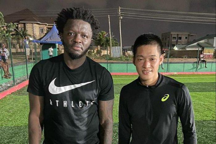 Jindo Morishita: Ebusua Dwarfs’ Japanese striker trains with Sulley Muntari