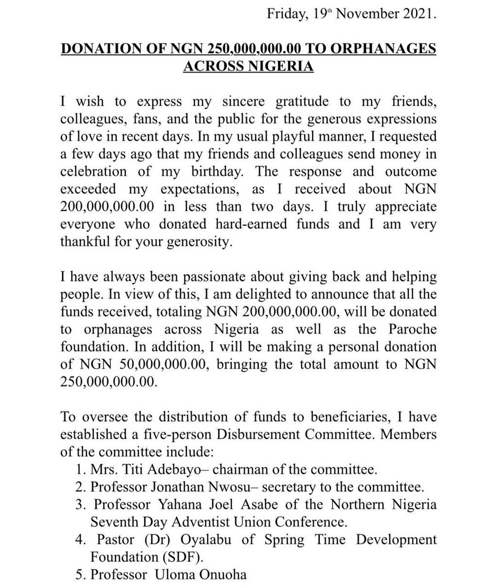 Davido to donate over GH2m from his birthday cash gifts to orphans