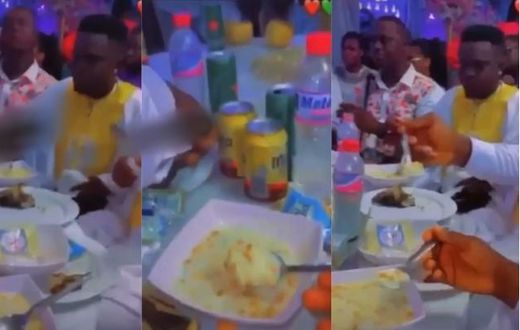 Couple serves ‘gari soaking’ to guests at wedding reception (video)
