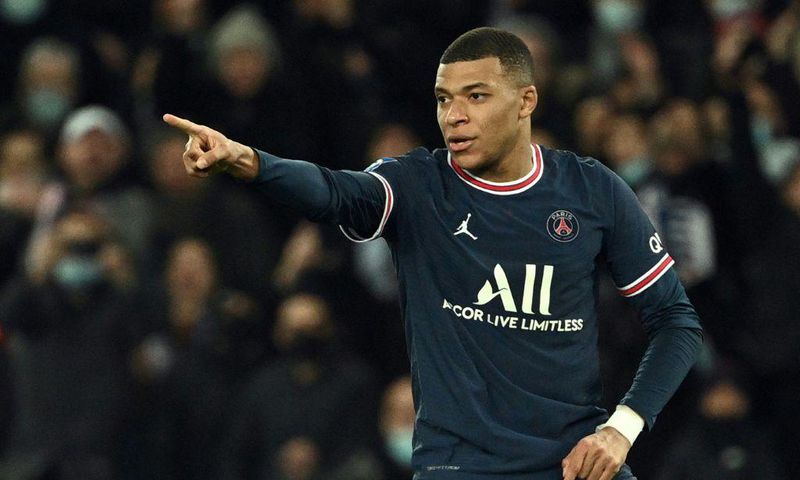Kylian Mbappe now has 100 Ligue 1 goals for PSG after scoring twice in the win over Monaco