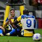 Key players Achraf Hakimi (L) and Romelu Lukaku have recently left Serie A champions Inter Milan