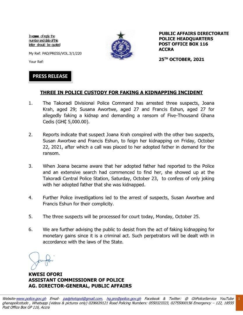 Takoradi kidnapping incident