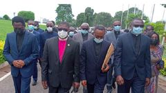 The Christian clerics marching to parliament