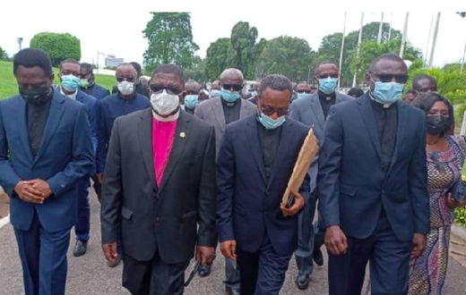 The Christian clerics marching to parliament