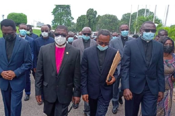 The Christian clerics marching to parliament