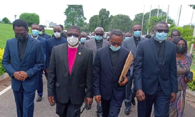 The Christian clerics marching to parliament