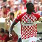 Mainz captain Moussa Niakhate celebrates scoring against Leipzig