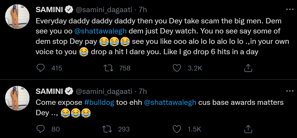 Samini's tweets