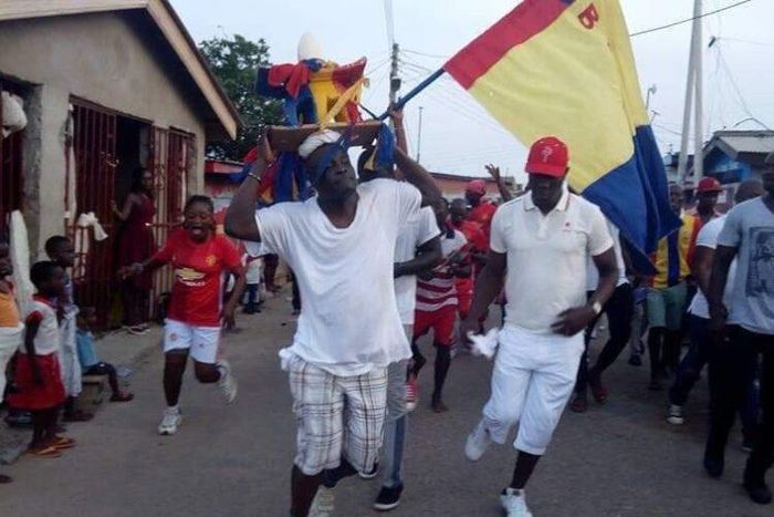How former MP Titus Glover led jama on the streets after Hearts’ win over Kotoko