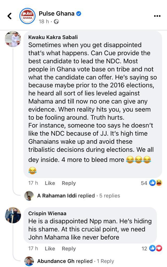 'Disappointed NPP behaviour' - netizens slam Kojo Cue for saying Mahama is not an option