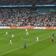 Players take a knee ahead of the UEFA EURO 2020 final football match between Italy and England at Wembley Stadium on July 11