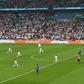 Players take a knee ahead of the UEFA EURO 2020 final football match between Italy and England at Wembley Stadium on July 11