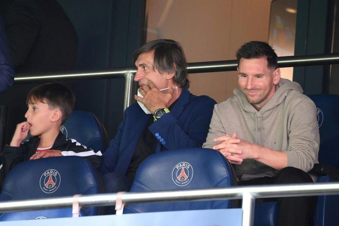 Lionel Messi watched from the stands at the Parc des Princes as PSG beat Clermont 4-0