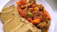 Fante kenkey with stew